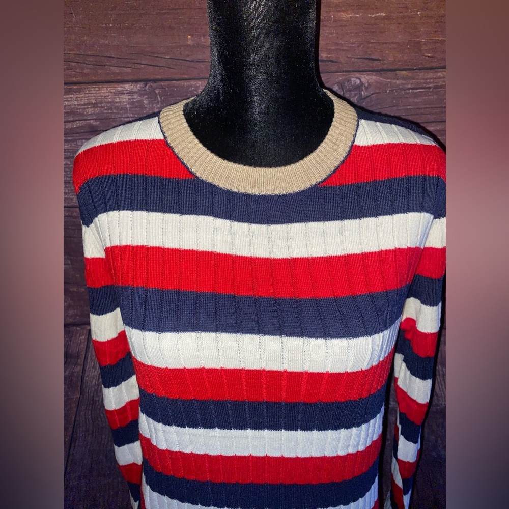 Striped & Stretchy Long Sleeve Sweater - Picture 6 of 6